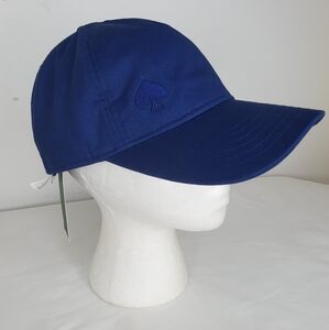 NWT Kate Spade OS Navy Blue Cap/Hat With A Signature Spade Motif  100%cotton